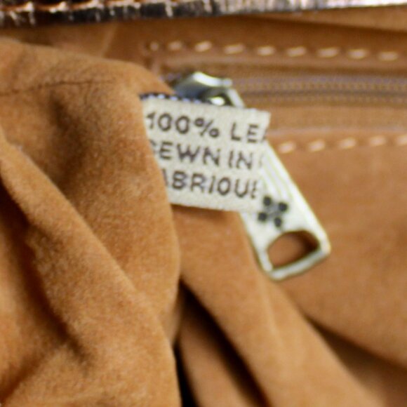 Patricia Nash Metallic Gold Brass Silver Snakeskin Leather Purse Shoulder Bag - Picture 8 of 8